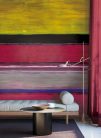 Khroma Wall Designs IV vlies anyagú, fekete, pink, szürke, sárga színű, csíkos, Modern poszter