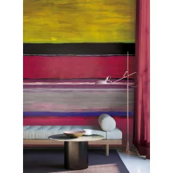   Khroma Wall Designs IV vlies anyagú, fekete, pink, szürke, sárga színű, csíkos, Modern poszter