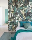 Khroma Wall Designs IV vlies anyagú, türkiz, fehér, sárga színű, leveles, Modern poszter
