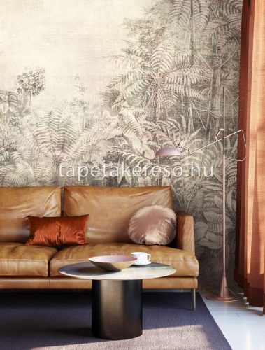 Khroma Walldesigns 2 növényi szálak, vlies anyagú beige, szürke, mályva színű dzsungel, növényes modern poszter