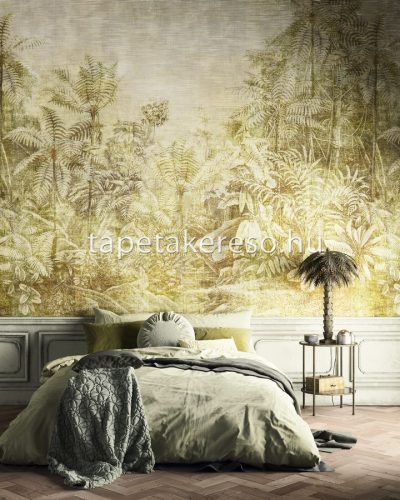 Khroma Walldesigns 2 növényi szálak, vlies anyagú zöld, beige, barna színű dzsungel, növényes modern poszter