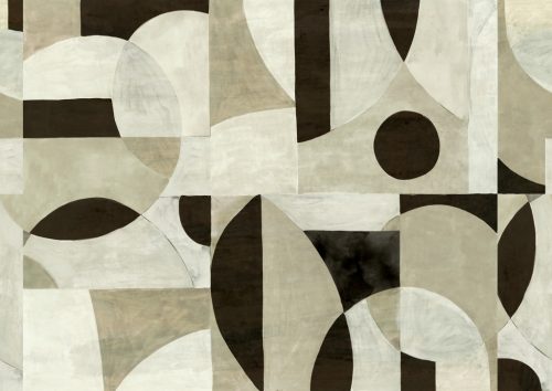 Khroma Wall Designs IV vlies anyagú, fekete, szürke, fehér színű, geometriai, Modern poszter