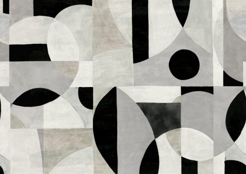 Khroma Wall Designs IV vlies anyagú, fekete, fehér, szürke színű, geometriai, Modern poszter