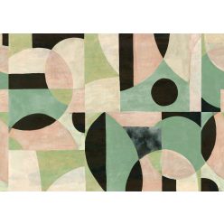   Khroma Wall Designs IV vlies anyagú, fekete, zöld, barack színű, geometriai, Modern poszter