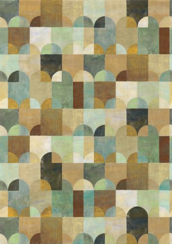 Khroma Wall Designs IV vlies anyagú, zöld, barna, fekete színű, geometriai, Modern poszter