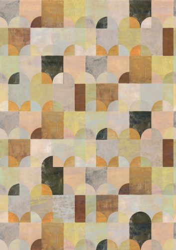 Khroma Wall Designs IV vlies anyagú, sárga, fekete, barna színű, geometriai, Modern poszter