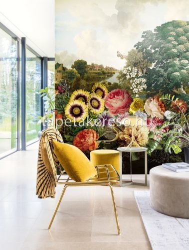 Khroma Walldesigns 2 vinyl, vlies anyagú zöld, sárga, kék, fehér, piros, lila színű tájkép, virágos klasszikus poszter