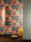 Khroma Kimono vlies anyagú, sárga, piros, zöld, fekete, kék, rózsaszín színű, kínai motívumos, állatos, Modern poszter