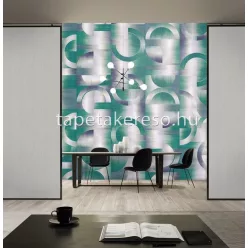   Khroma Walldesigns 2 vinyl, vlies anyagú zöld, kék, szürke, fehér színű geometriai modern poszter