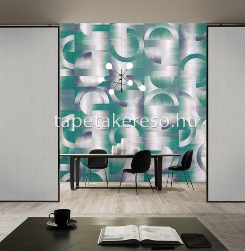 Khroma Walldesigns 2 vinyl, vlies anyagú zöld, kék, szürke, fehér színű geometriai modern poszter