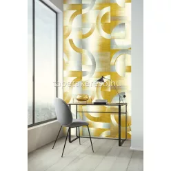   Khroma Walldesigns 2 vinyl, vlies anyagú mustársárga, szürke, fehér színű geometriai modern poszter
