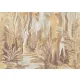 Khroma Ray, vlies anyagú, sárga, barna, szürke színű, fás, leveles, Modern poszter