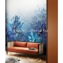   Khroma Walldesigns 2 vinyl, vlies anyagú kék, sárga, lila, fehér színű madaras, növényes modern poszter