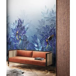   Khroma Walldesigns 2 vinyl, vlies anyagú kék, sárga, lila, fehér színű madaras, növényes modern poszter