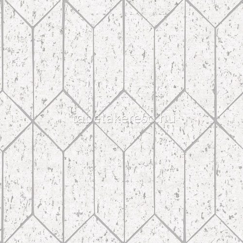Decorline Arber vlies anyagú törtfehér, ezüst színű parafa, geometriai modern, natural tapéta