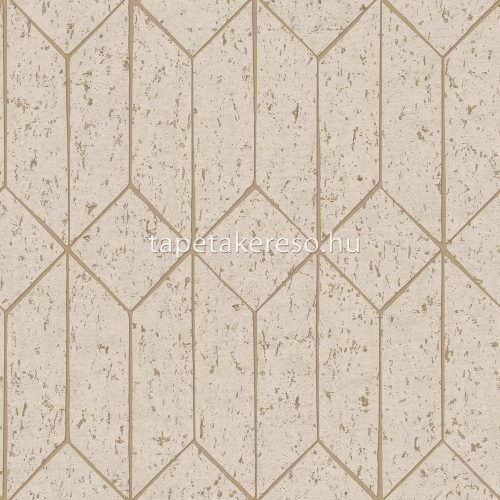 Decorline Arber vlies anyagú beige, arany színű parafa, geometriai modern, natural tapéta