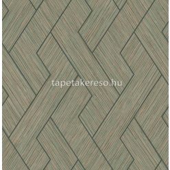   Decorline Arber vlies anyagú zöld, rosegold színű geometriai, vonalas modern, natural tapéta