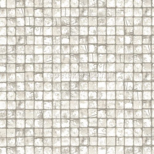 Decorline Arber vlies anyagú törtfehér, barna, ezüst színű mozaik, csempe modern, natural tapéta