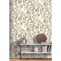   Decoprint Designer Walls Marta Cortese vlies  anyagú, fehér, zöld, barna, mályva  színű, növényes, leveles, Modern tapéta