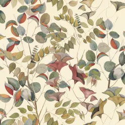   Decoprint Designer Walls Marta Cortese vlies  anyagú, vajszínű, zöld, bordó színű, növényes, leveles, Modern tapéta