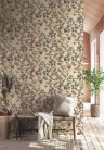 Decoprint Designer Walls Marta Cortese vlies  anyagú, vajszínű, zöld, bordó színű, növényes, leveles, Modern tapéta