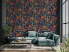 Decoprint Designer Walls Marta Cortese vlies  anyagú, fekete, zöld, kék, narancssárga színű, leveles, Modern poszter