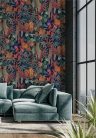 Decoprint Designer Walls Marta Cortese vlies  anyagú, fekete, zöld, kék, narancssárga színű, leveles, Modern poszter