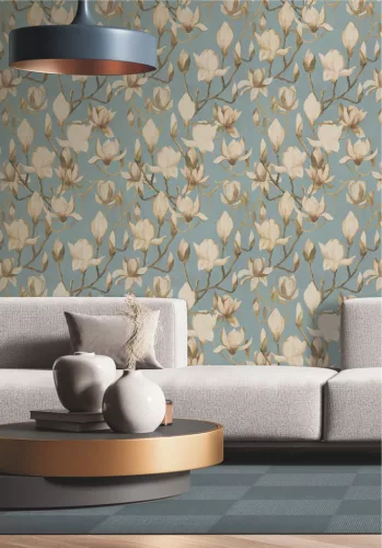 Decoprint Designer Walls Marta Cortese vlies  anyagú, beige, zöld, türkiz színű, virágos, Modern tapéta