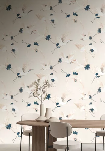 Decoprint Designer Walls Marta Cortese vlies  anyagú, fekete, fehér, barna színű, madaras, Modern tapéta