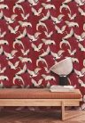 Decoprint Designer Walls Marta Cortese vlies  anyagú, fekete, piros, beige, barna színű, madaras, Modern tapéta