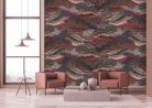 Decoprint Designer Walls Marta Cortese vlies  anyagú, bordó, rózsaszín, narancssárga, zöld, barna, kék színű, absztrakt, hegyvidék, Modern poszter
