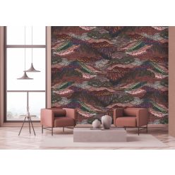   Decoprint Designer Walls Marta Cortese vlies  anyagú, bordó, rózsaszín, narancssárga, zöld, barna, kék színű, absztrakt, hegyvidék, Modern poszter