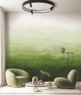 Decoprint Designer Walls Marta Cortese vlies  anyagú, zöld, fehér színű, hegyvidék, színátmenetes, Modern poszter