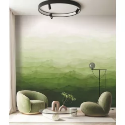   Decoprint Designer Walls Marta Cortese vlies  anyagú, zöld, fehér színű, hegyvidék, színátmenetes, Modern poszter