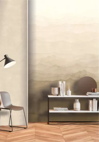Decoprint Designer Walls Marta Cortese vlies  anyagú, fehér, beige, barna színű, hegyvidék, színátmenetes, Modern poszter