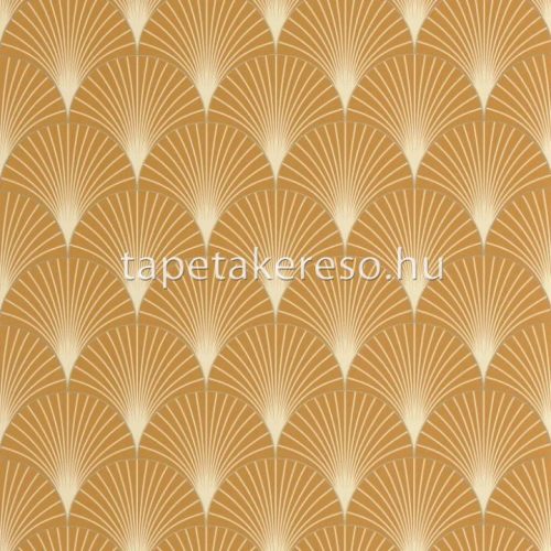Caselio ELEGANCE vlies, vinyl anyagú beige, mustársárga, arany színű geometriai, art deco modern tapéta