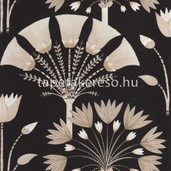   Caselio ELEGANCE vlies, vinyl anyagú fekete, barna, beige színű virágos, art deco modern tapéta