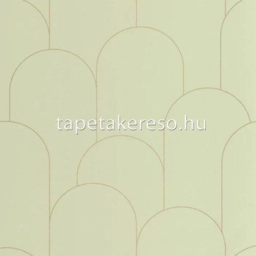 Caselio ELEGANCE vlies, vinyl anyagú zöld, arany színű geometriai, art deco modern tapéta
