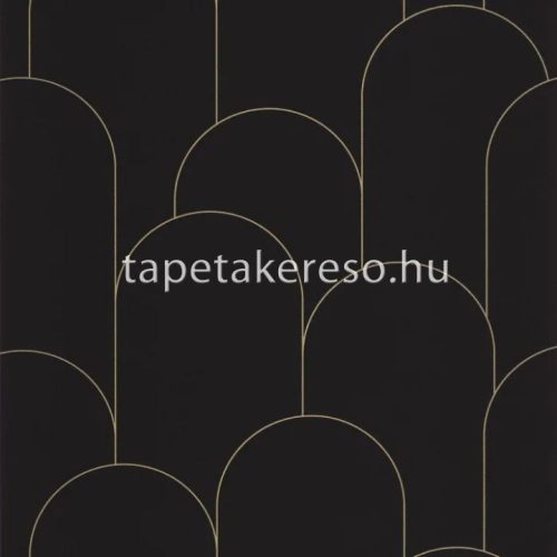 Caselio ELEGANCE vlies, vinyl anyagú fekete, arany színű geometriai, art deco modern tapéta