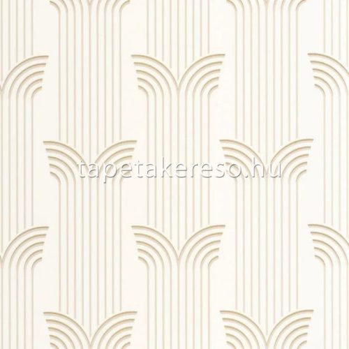 Caselio ELEGANCE vlies, vinyl anyagú beige, arany színű geometriai, art deco modern tapéta