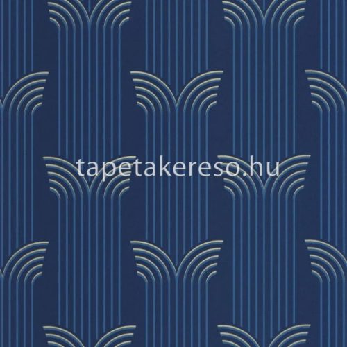 Caselio ELEGANCE vlies, vinyl anyagú kék, arany színű geometriai, art deco modern tapéta