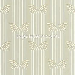   Caselio ELEGANCE vlies, vinyl anyagú zöld, arany, törtfehér színű geometriai, art deco modern tapéta