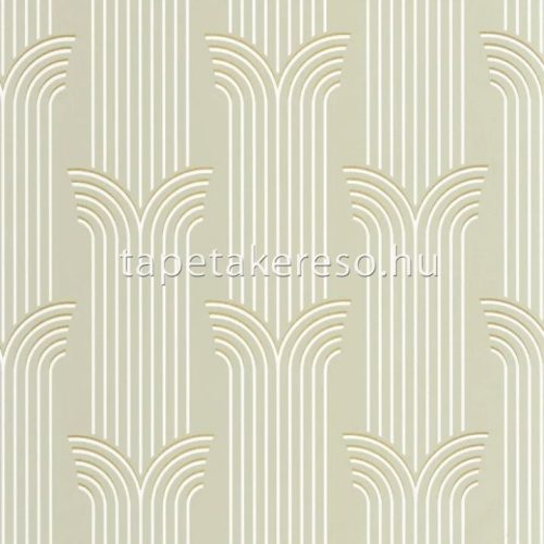 Caselio ELEGANCE vlies, vinyl anyagú zöld, arany, törtfehér színű geometriai, art deco modern tapéta