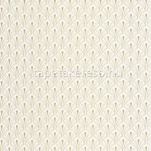 Caselio ELEGANCE vlies, vinyl anyagú krém, arany színű geometriai, art deco modern tapéta