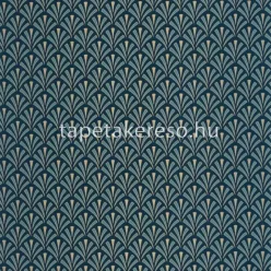   Caselio ELEGANCE vlies, vinyl anyagú kék, arany színű geometriai, art deco modern tapéta