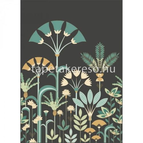 Caselio ELEGANCE vlies anyagú fekete, zöld, barna, türkiz színű virágos, art deco modern poszter