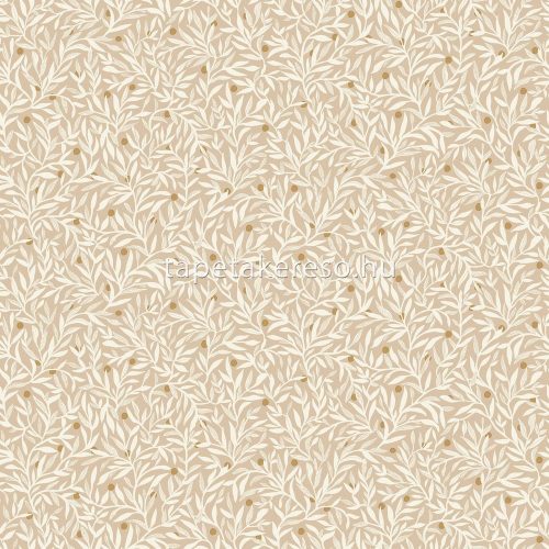 Caselio L'Escapade vinyl, vlies anyagú fehér, beige, arany színű leveles modern tapéta