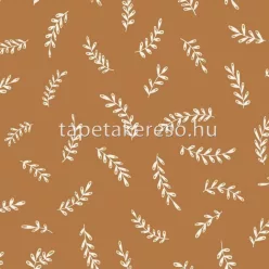   Caselio Essentiel vlies anyagú terrakotta, fehér, arany színű leveles natural tapéta