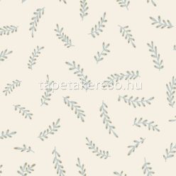   Caselio Essentiel vlies anyagú fehér, kék, arany színű leveles natural tapéta