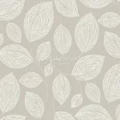   York CANDICE OLSON - CASUAL ELEGANCE vlies anyagú fehér, beige színű struktúrált, leveles modern tapéta